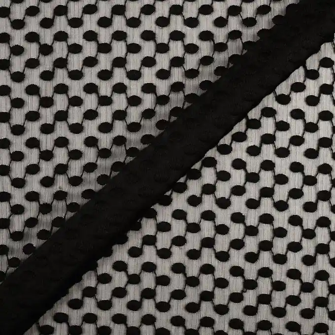 Meistverkauft Schleierstoff bestickt schwarz