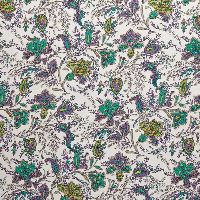 Viskosestoff Kachemire-Print Lila 145cm Breite Saisonangebot