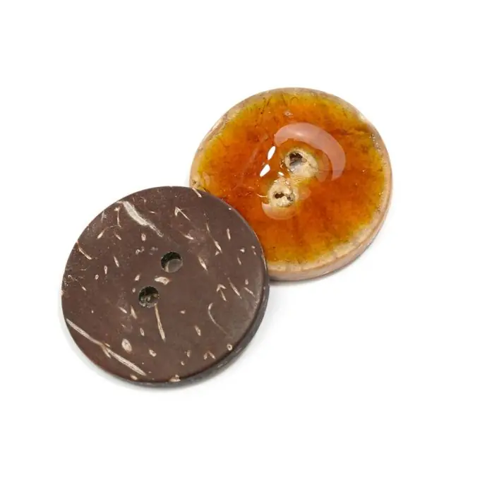 Orangefarbener Kokosnussknopf 2-Loch 25mm Versand Am Gleichen Tag