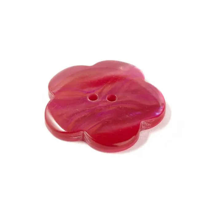 Rabatt Perlmutt-Blumenknopf Ø38mm Fuchsia