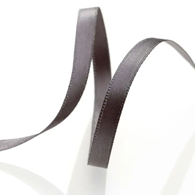 Doppelseitiges Satinband 6mm Dunkelgrau Neu