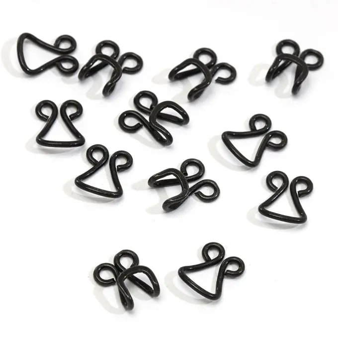 Ab Werk Nähhaken aus Messing, schwarz