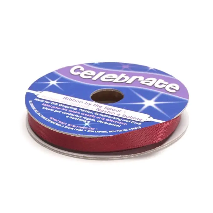 Satinbandspule, bordeauxfarben, 6 mm Rabatt