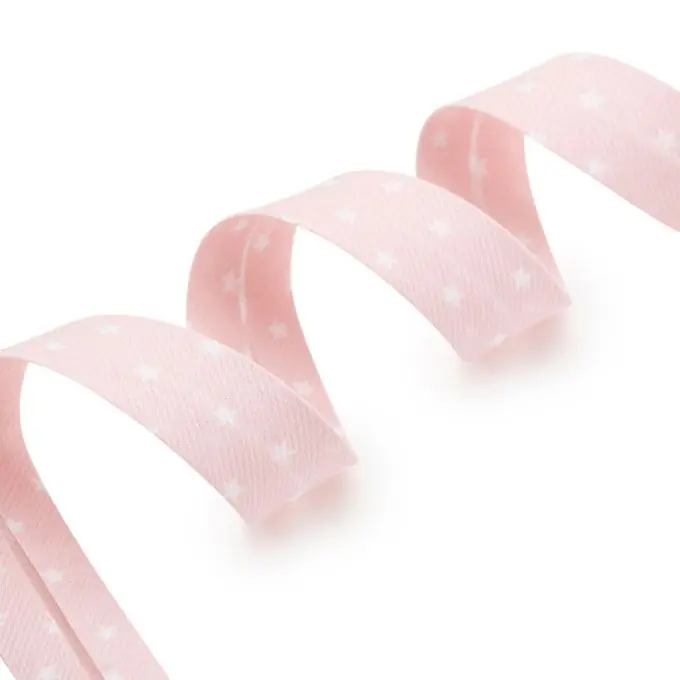 Schrägband, rosa mit weißen Sternen Letzte Chance