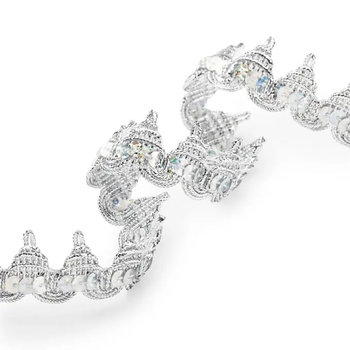 Posamentenband, silberfarbene Dreiecke Preisreduziert