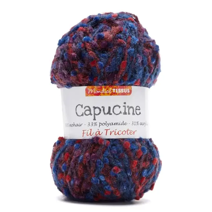 Strickgarn Capucine 85m Blau und Rot Sonderaktion