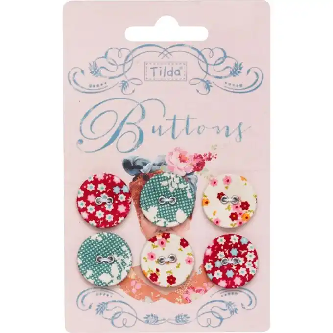 Kracherpreis Tilda Cabbage Rose Stoffknöpfe Ø 20 mm