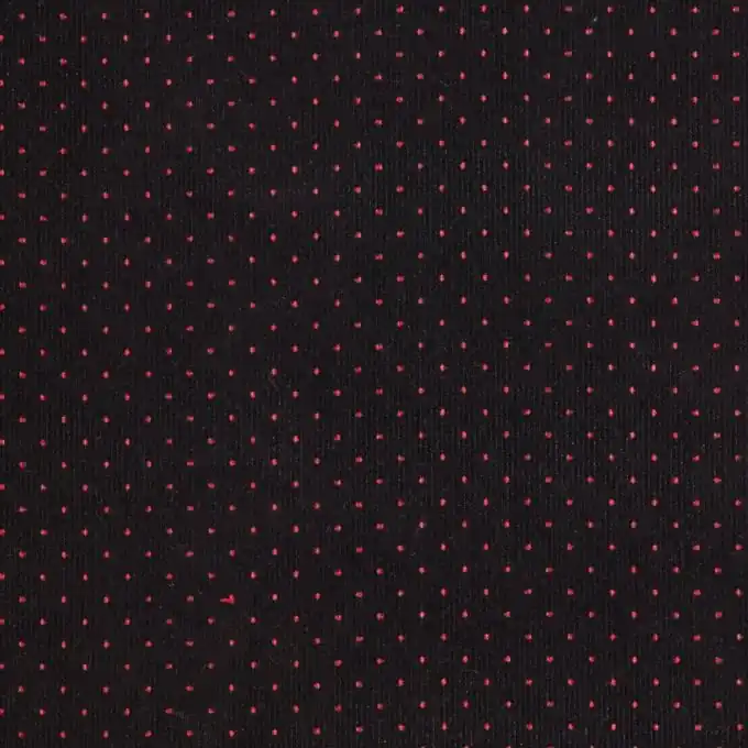 Bestseller Velourstoff mit roten Punkten 142cm Breite