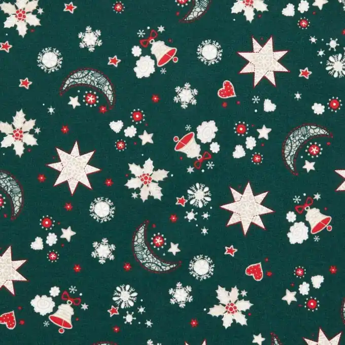 Meistverkauft Weihnachtsglocken Baumwollstoff 140cm Breit