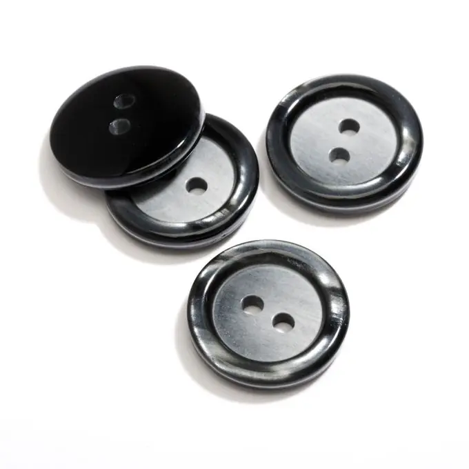 2-Loch-Knopf Grau 15mm Matt & Glänzend Nur Heute