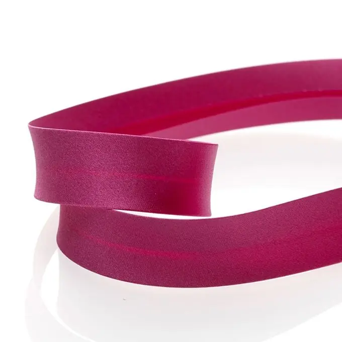 Satin-Schrägband aus Polyester, dunkel-fuchsienrot, 20 mm Sonderaktion