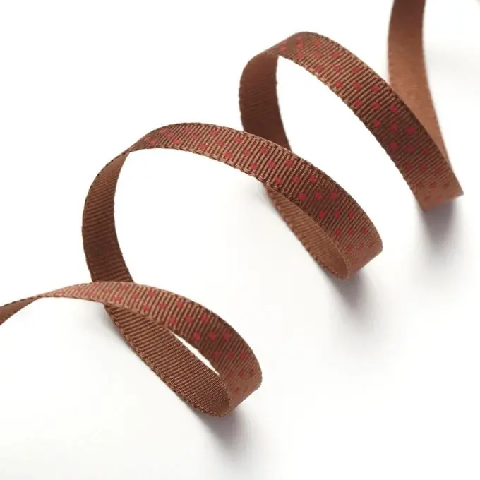 Günstig Ripsband- Punkte Rot/Braun 6mm