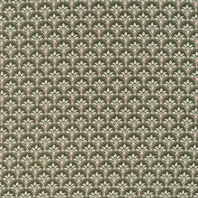 Mousseline-Stoff Kaki Schuppenmuster 145cm Breite Neu Im Sortiment