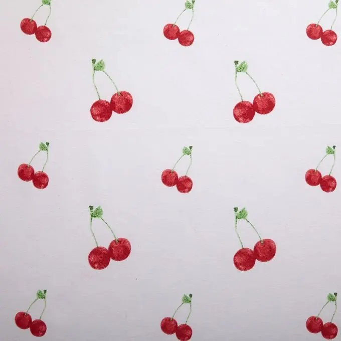 Baumwolltuch mit Kirschdruck 150cm Breite Neu Im Sortiment