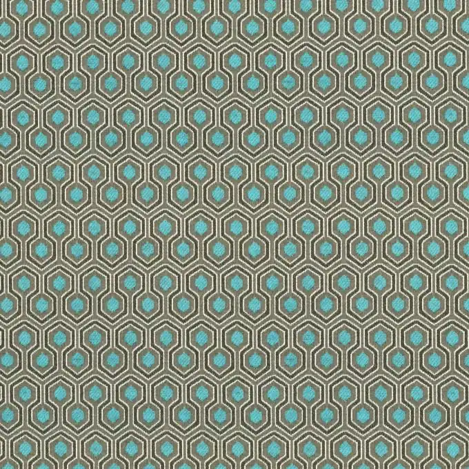 Sonderangebot Jacquard-Stoff Vieleck, türkisblau