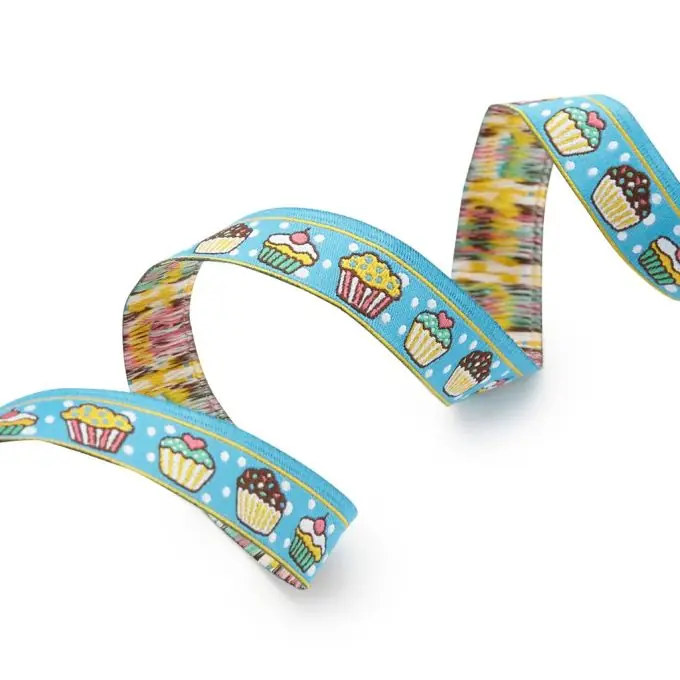 Blaue Borte mit Cup-Cake-Motiv Markenware