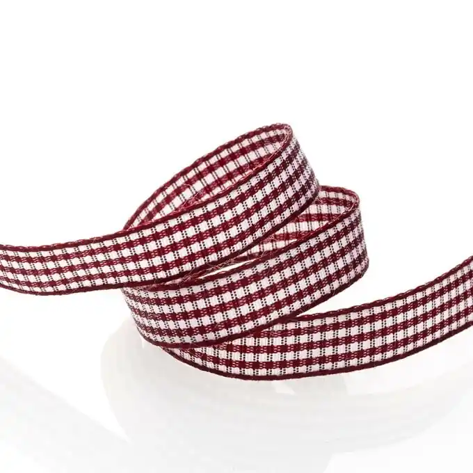 Vichy Band – bordeauxrot Mengenrabatt