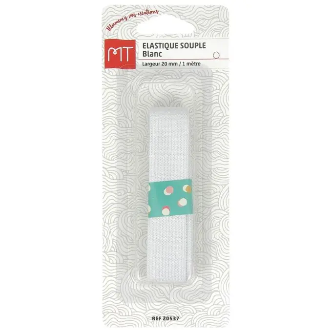 Schnäppchen Gewebtes Gummiband, 20 mm – Weiß