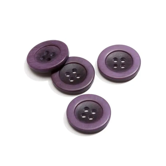 4-Loch-Knopf 18mm Schwarz Lila Rand Highlight