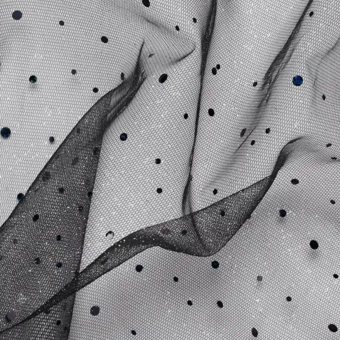 Mega-Angebot Tüll Pailletten schwarz