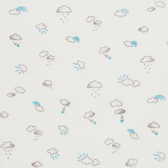 Baumwollstoff Wolken Weiß-Blau 145cm Breite Versand Am Gleichen Tag