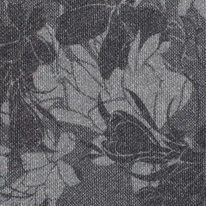 Grauer Sweatstoff Blumenmuster 160cm Breite Kostenfreie Lieferung