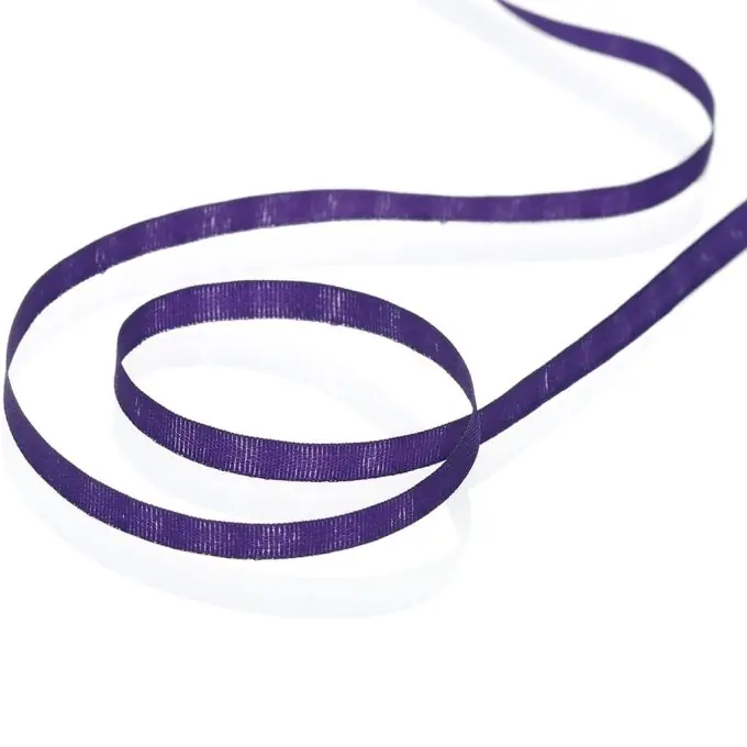 Bändchen zum Sticken, dunkelviolett, 4 mm Echt