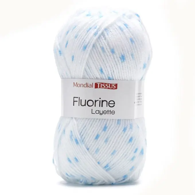 2er-Set Strickgarn-Knäuel Fluorine für Babyausstattung, weiß und blau Abverkauf