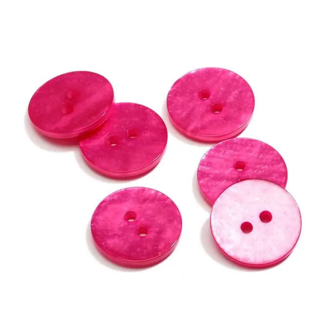 Knopf 2 Löcher Perlenmutt dunkelrosa Geld-Zurück-Garantie