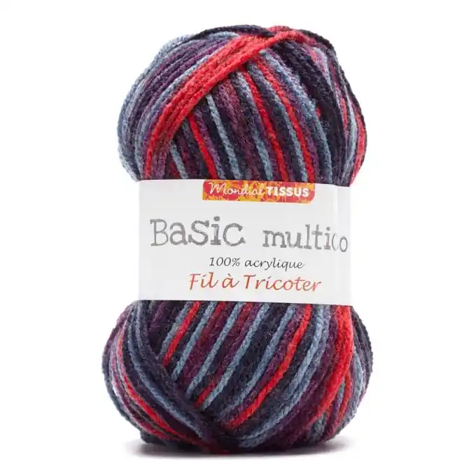 Highlight Strickgarn MT Basic blau rot