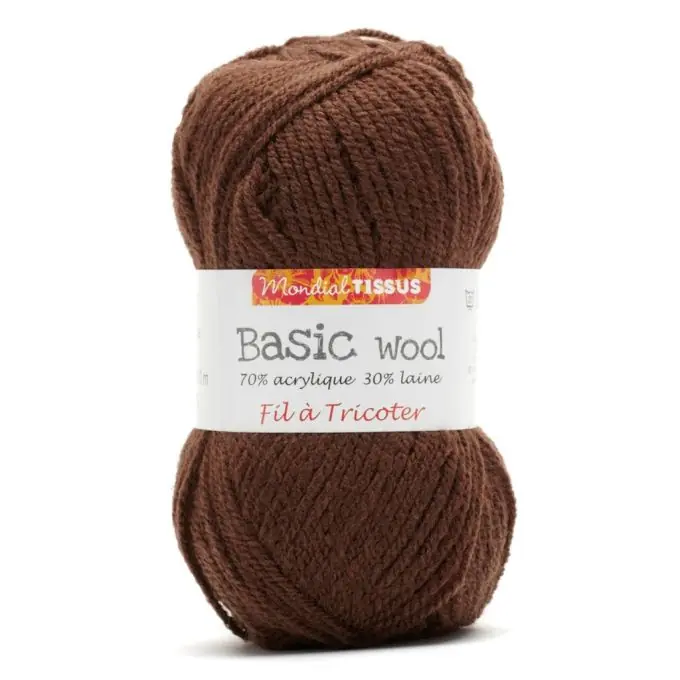 Strickgarnknäul Basic Wool Braun Top-Preis