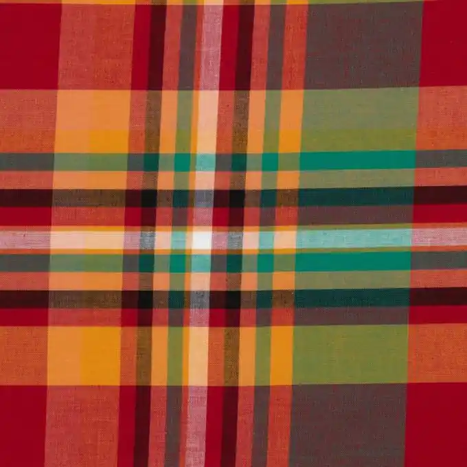 Madras Stoff Rot Grün Gelb 140cm Breite Abverkauf