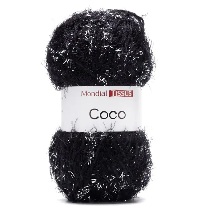 Versand Am Gleichen Tag Coco Strickgarn 60m Schwarz Silber