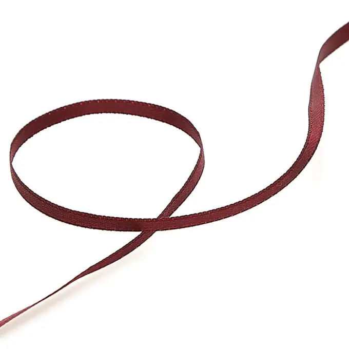 Heißes Angebot Band aus doppelseitigem Satin – Bordeauxrot