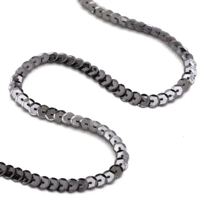 Ab Werk Pailletten-Band, Meterware – grau