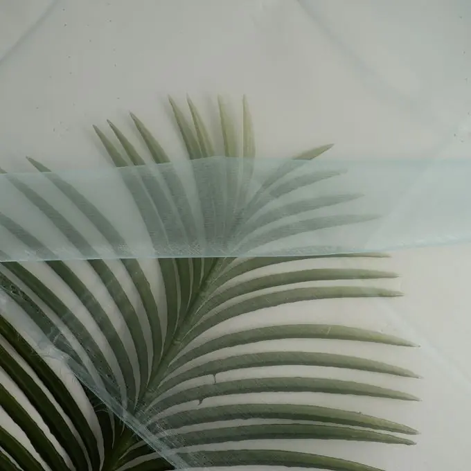 Glatter Organza-Stoff, einfarbig blau Weltweiter Versand