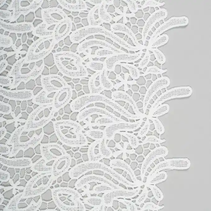 Guipure-Blumenspitzenstoff Weiß 120 cm Breite Heute Kaufen