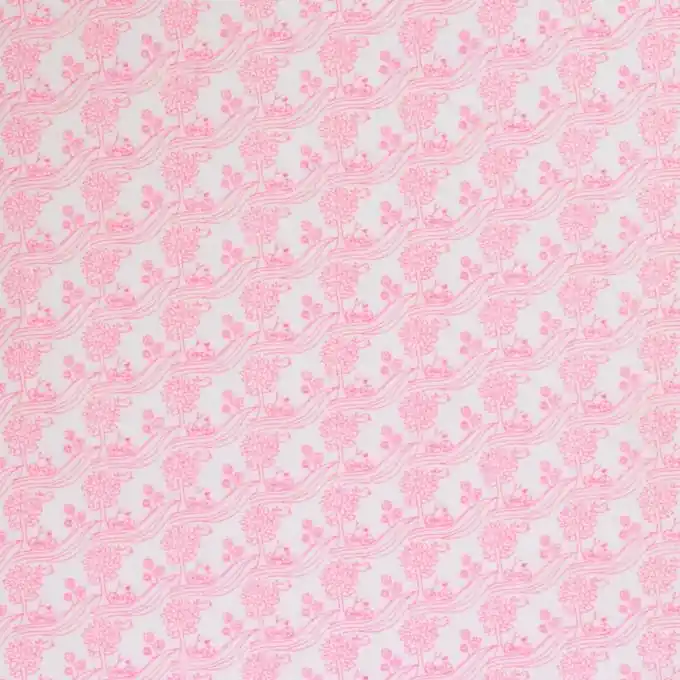 Popeline Baumwolle Vogel Baum rosa Schnäppchen