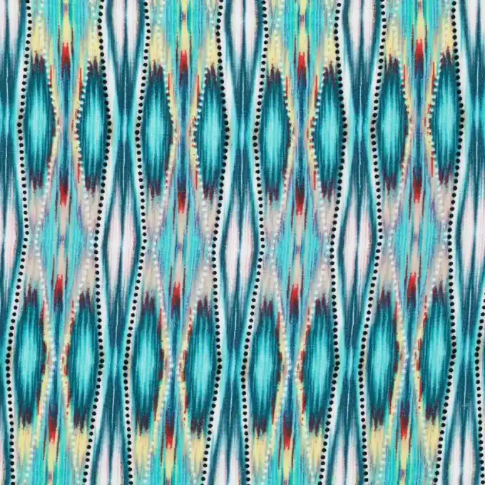 Viskose Ikat Stoff Grün 135 cm Laize Top-Qualität