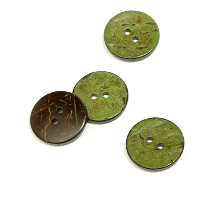 Knopf 2 Löcher Kokosnuss grün Heute Kaufen
