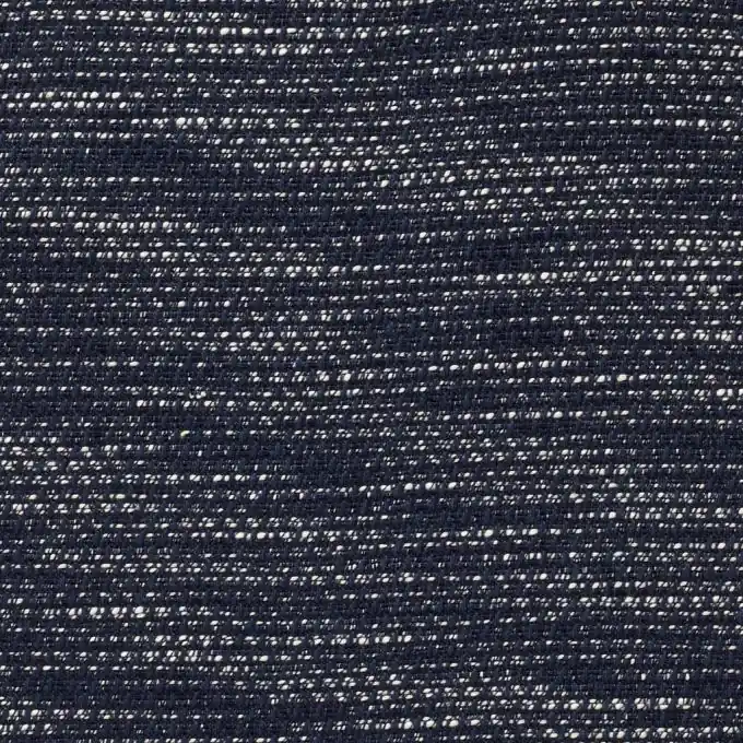 Kostenloser Rückversand Marineblauer Tweed-Stoff Ecru 142cm Breite