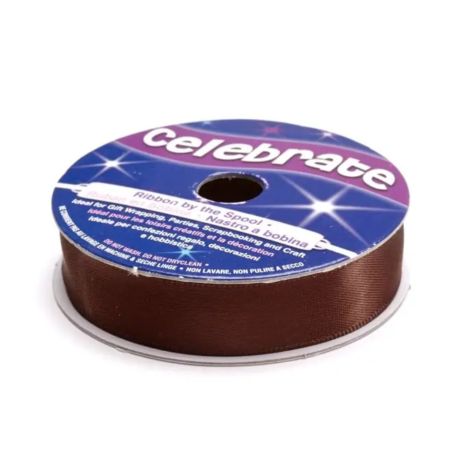 Hochwertig Satinbandspule, braun, 13 mm