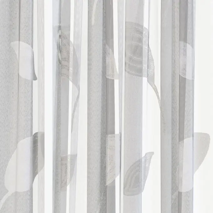 Schneller Versand Gestreifte, exta breite Gardinen, Blattmotiv