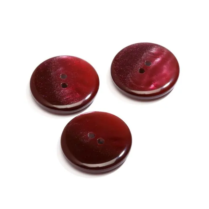 Gratis Versand Knopf 2 Löcher Jaspe Bordeauxrot