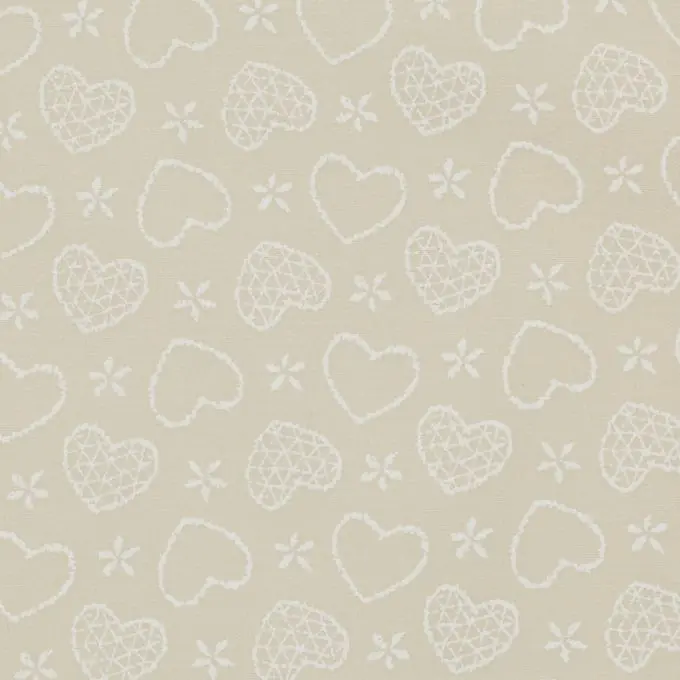 Großhandel Baumwoll-Popeline Weiß mit Herzen 112cm Breite