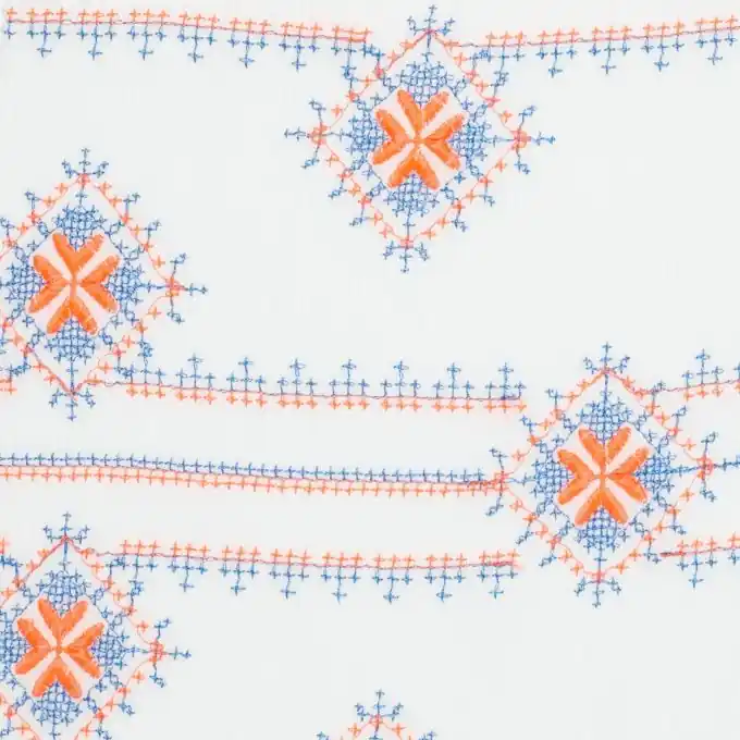 Ethnischer Stickerei Voile Stoff 130cm Breite Neu Im Sortiment