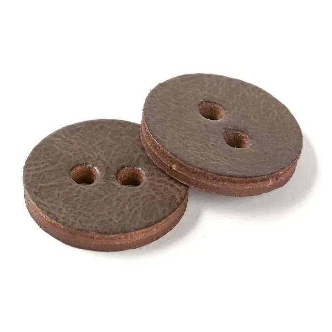 Hochwertig Knöpfe Leder 35mm braun