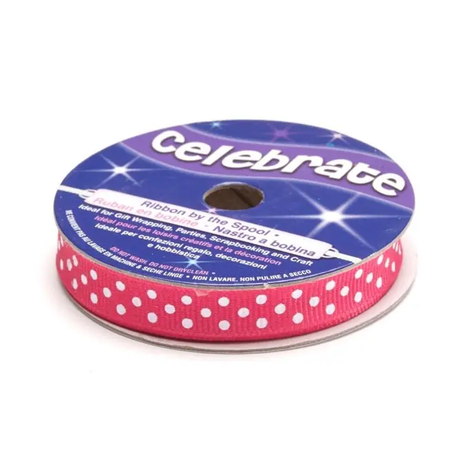 Grobkörnige Bandspule, fuchsia und weiß Preis Gesenkt