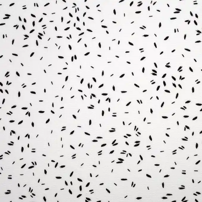 Heißes Angebot Crêpe-Stoff Weiß mit Schwarzen Punkten 145 cm Breite