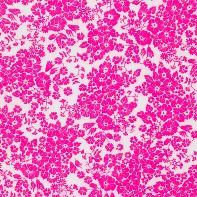 Neue Ware Popeline Stoff Blumen Neonrosa 145 cm Breite